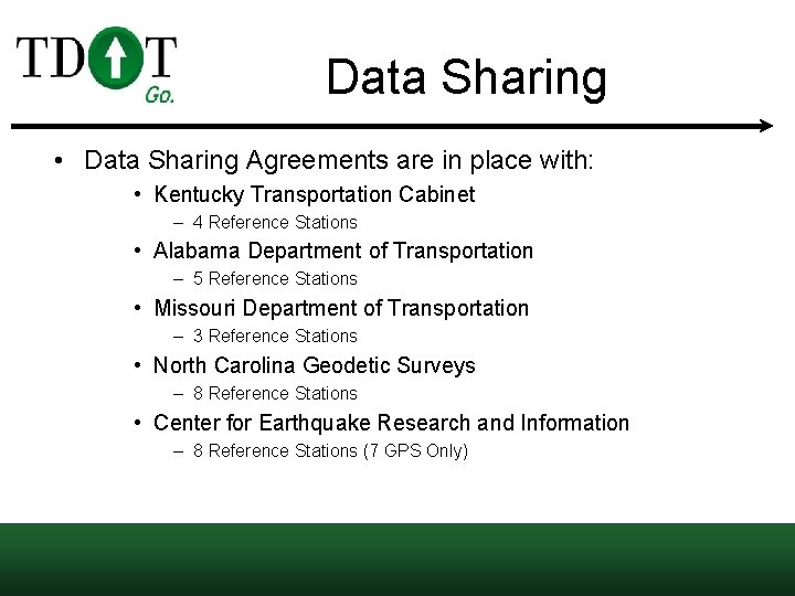 Data Sharing • Data Sharing Agreements are in place with: • Kentucky Transportation Cabinet