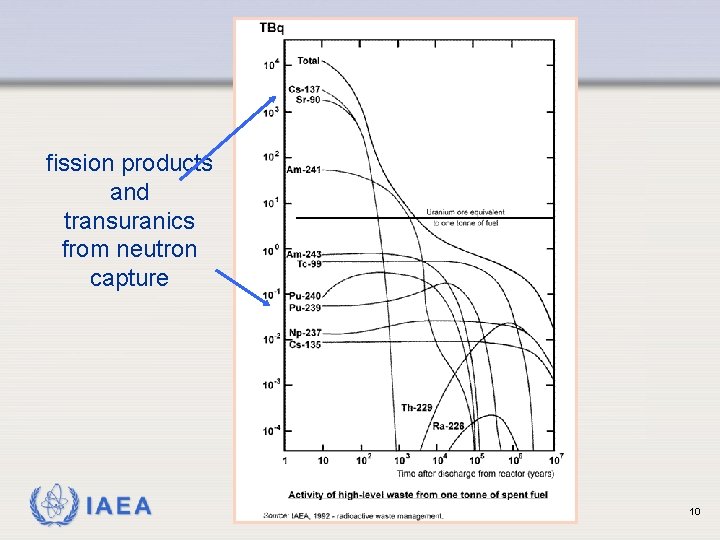 fission products and transuranics from neutron capture IAEA 10 