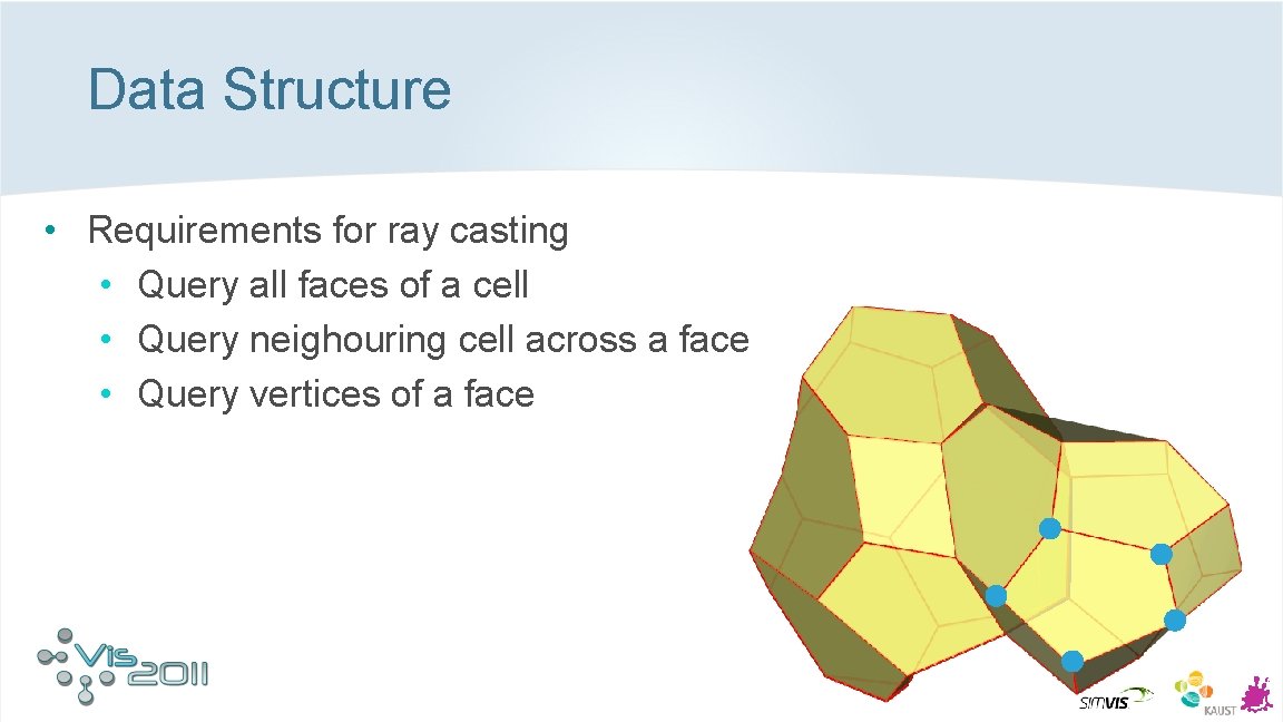 Data Structure • Requirements for ray casting • Query all faces of a cell