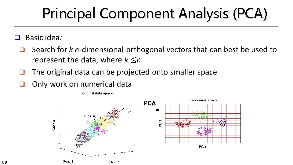 Principal Component Analysis (PCA) q 60 