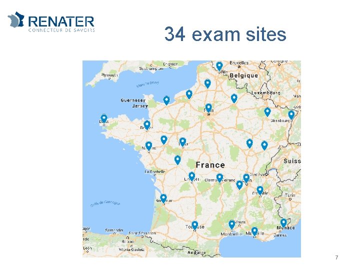 34 exam sites 7 