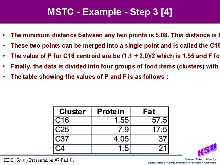 MSTC - Example - Step 3 [4] • The minimum distance between any two