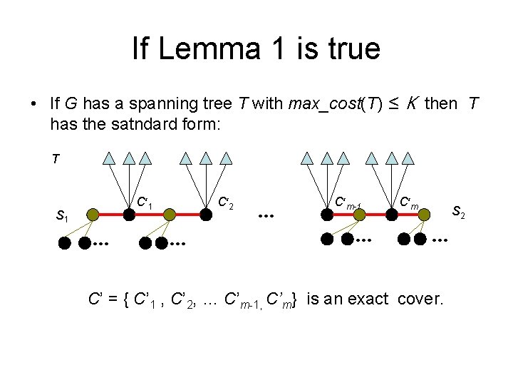If Lemma 1 is true • If G has a spanning tree T with