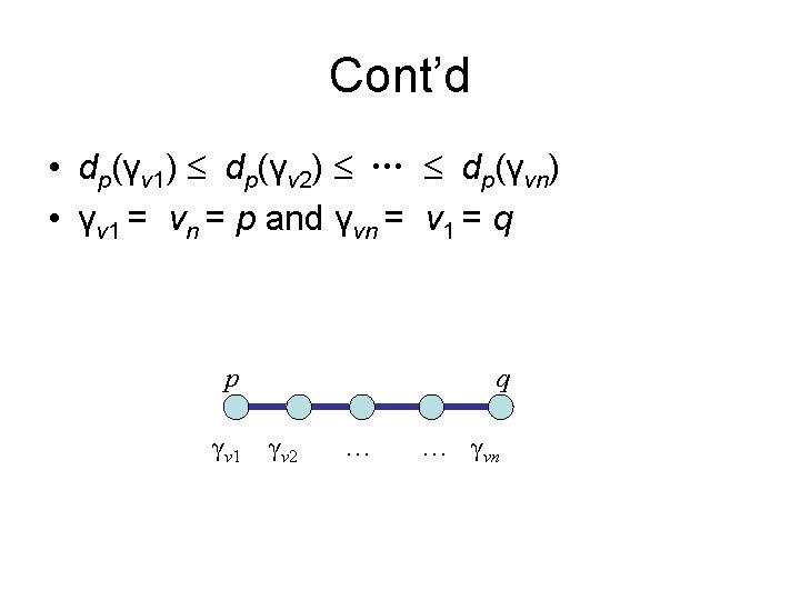 Cont’d • dp(γv 1) dp(γv 2) … dp(γvn) • γv 1 = vn =