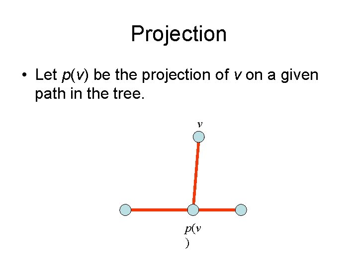 Projection • Let p(v) be the projection of v on a given path in