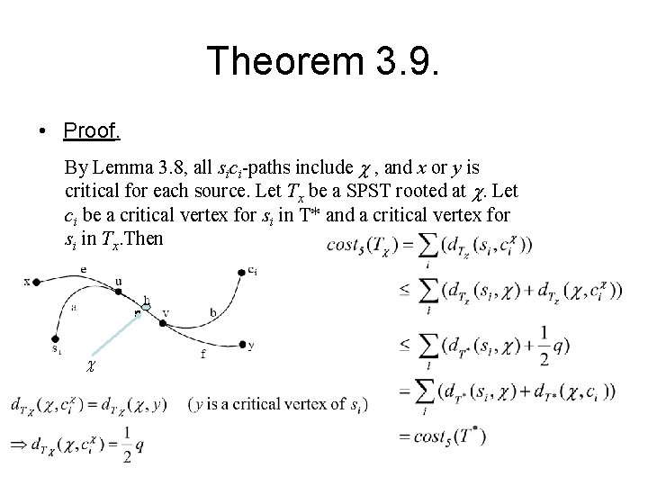 Theorem 3. 9. • Proof. By Lemma 3. 8, all sici-paths include , and