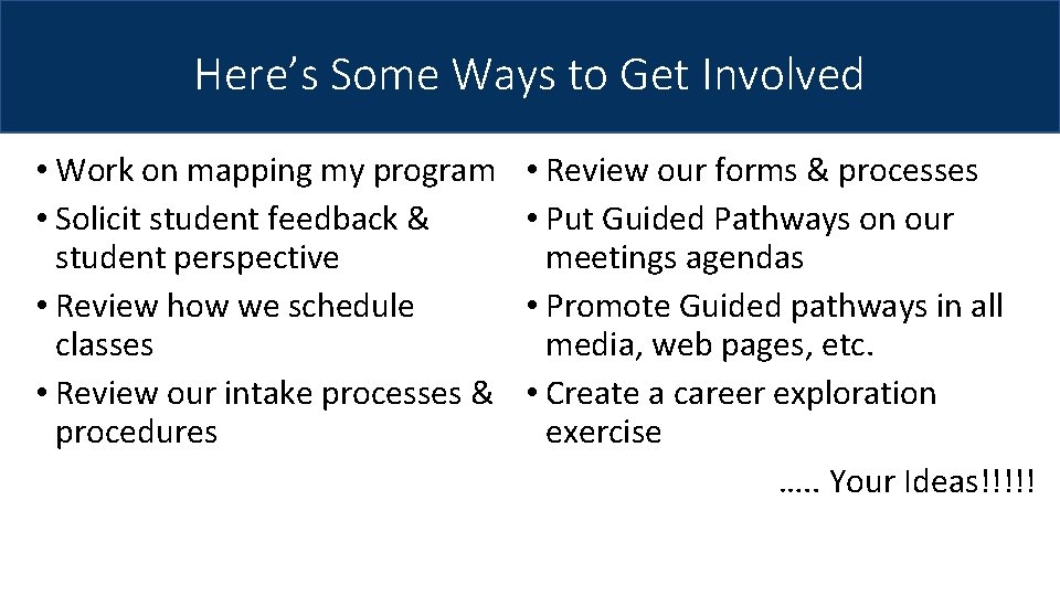 Here’s Some Ways to Get Involved • Work on mapping my program • Solicit