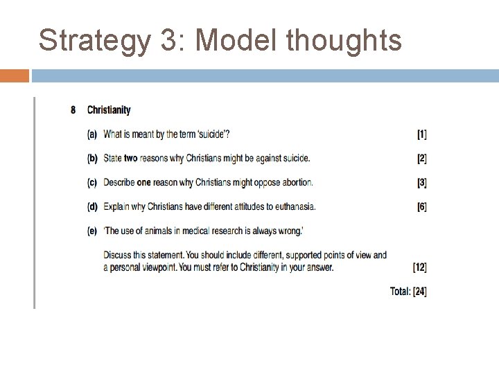 Strategy 3: Model thoughts Strategy 3: Model thoughts