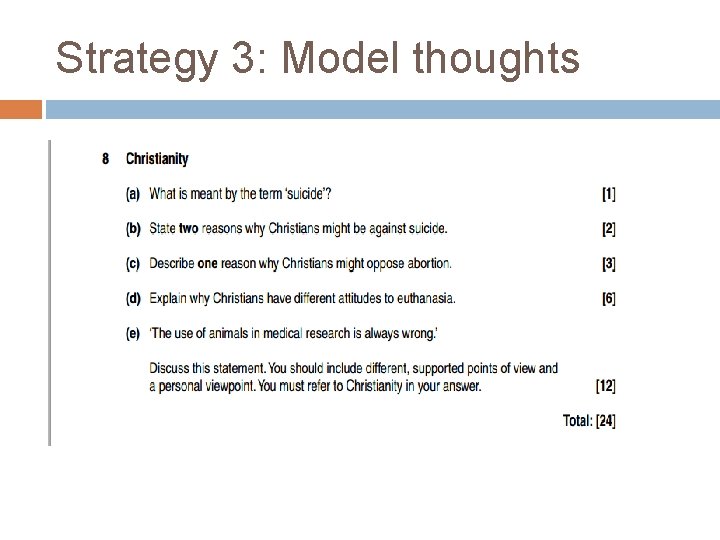 Strategy 3: Model thoughts 