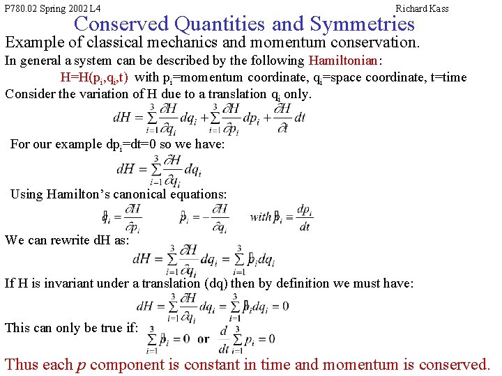 P 780 02 Spring 02 L 4 Conservation