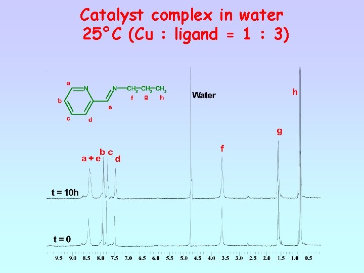 Catalyst complex in water 25°C (Cu : ligand = 1 : 3) 