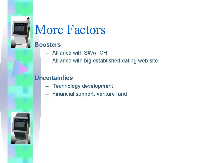 More Factors Boosters – Alliance with SWATCH – Alliance with big established dating web