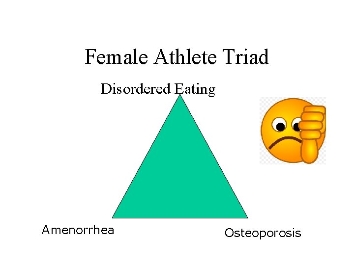 Female Athlete Triad Disordered Eating Amenorrhea Osteoporosis 