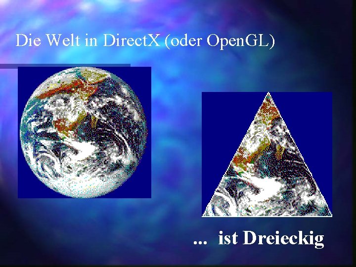 Die Welt in Direct. X (oder Open. GL) . . . ist Dreieckig 