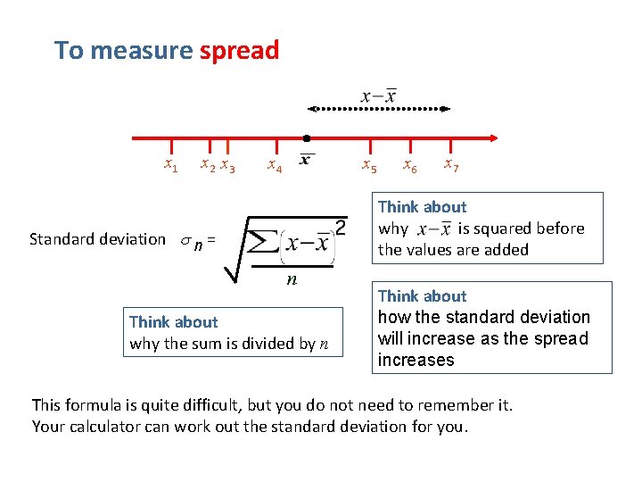 To measure spread x 1 x 2 x 3 x 5 x 4 x