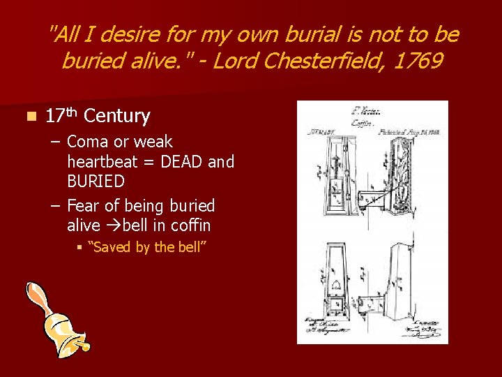 "All I desire for my own burial is not to be buried alive. "