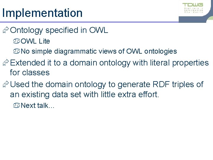 Tdwg Core Ontology J Kennedy R Gales R