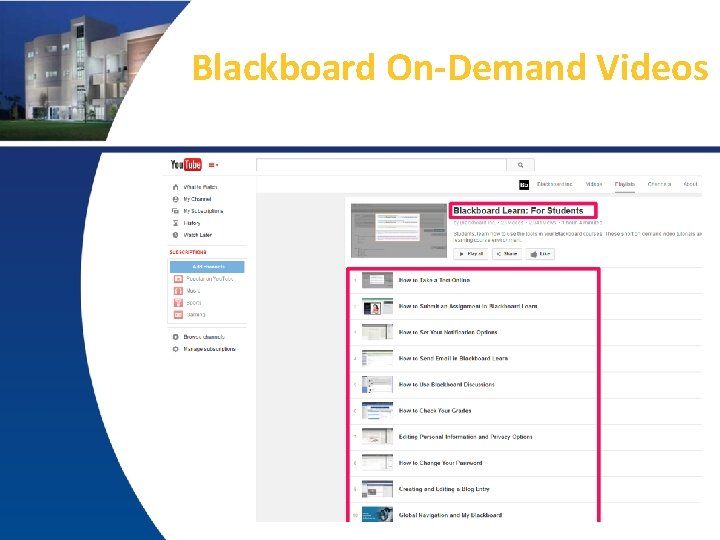 Blackboard On-Demand Videos 