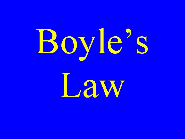 Boyle’s Law 