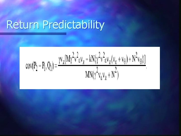 Return Predictability 