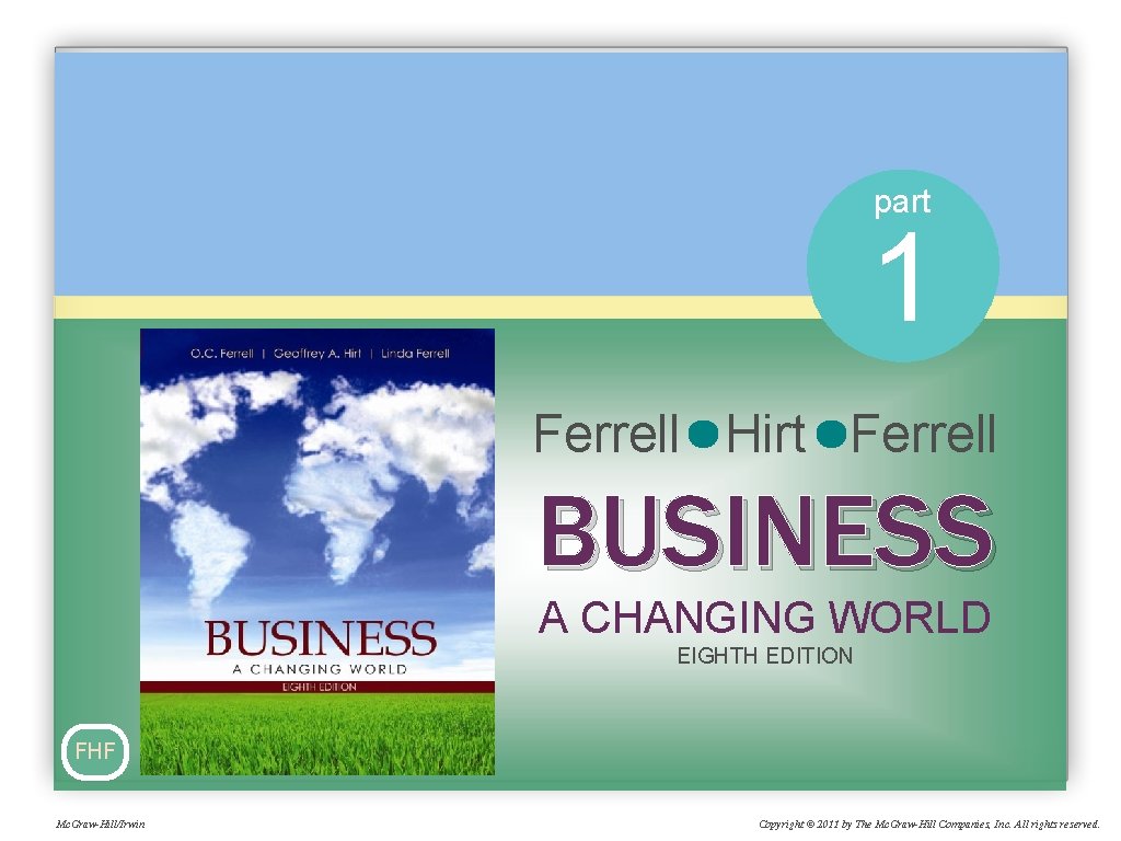 part 1 Ferrell Hirt Ferrell BUSINESS A CHANGING WORLD EIGHTH EDITION FHF Mc. Graw-Hill/Irwin