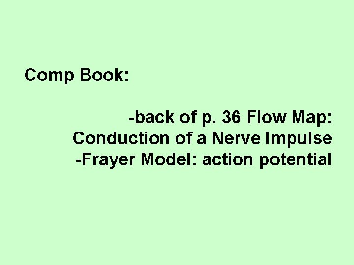 Comp Book: -back of p. 36 Flow Map: Conduction of a Nerve Impulse -Frayer