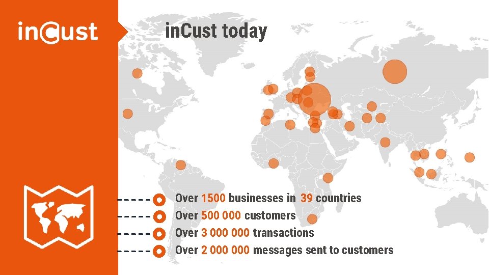 in. Cust today Over 1500 businesses in 39 countries Over 500 000 customers Over