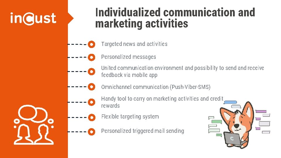 Individualized communication and marketing activities Targeted news and activities Personalized messages United communication environment