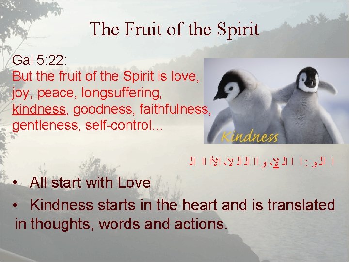 The Fruit of the Spirit Gal 5: 22: But the fruit of the Spirit