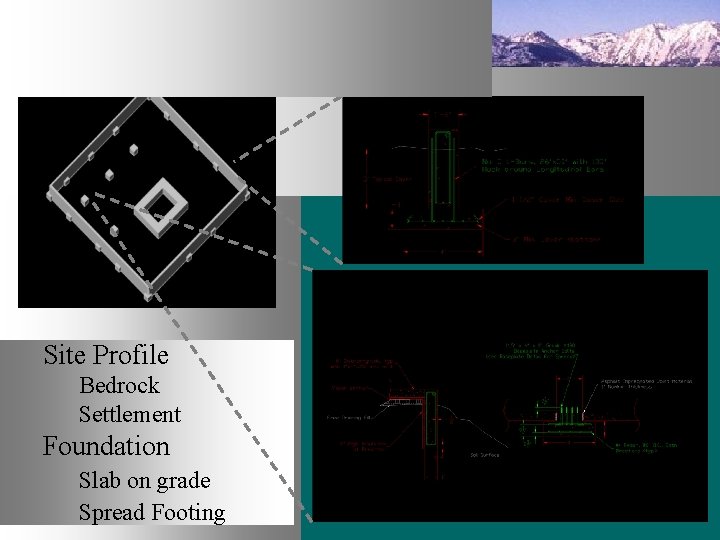 Foundation Site Profile Bedrock Settlement Foundation Slab on grade Spread Footing 