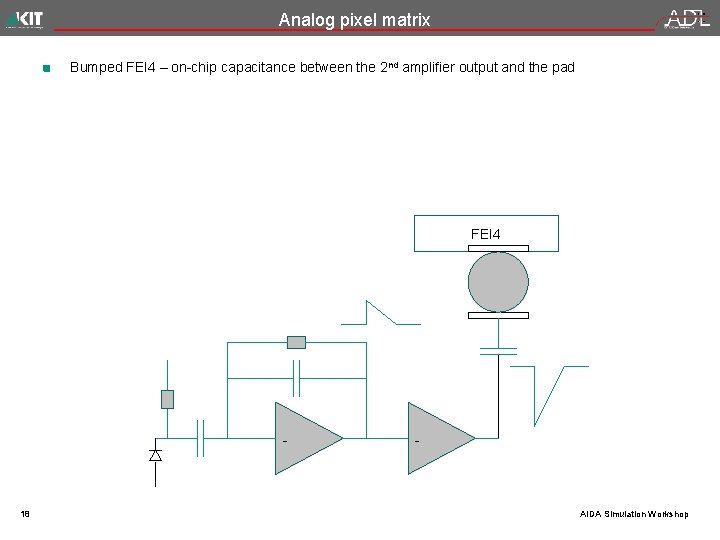 Analog pixel matrix Bumped FEI 4 – on-chip capacitance between the 2 nd amplifier