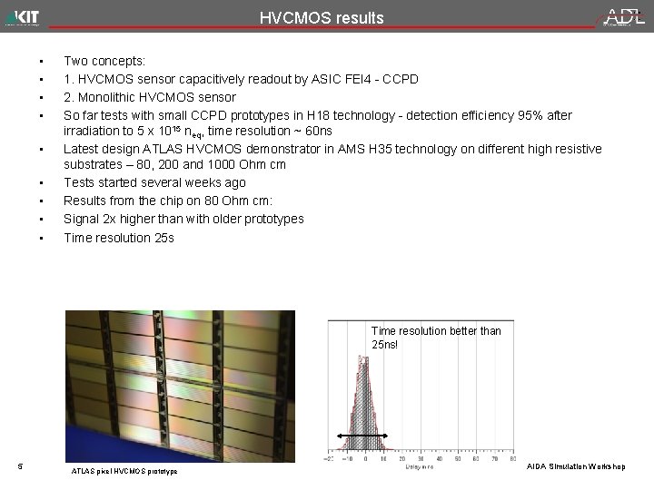 HVCMOS results • • • Two concepts: 1. HVCMOS sensor capacitively readout by ASIC