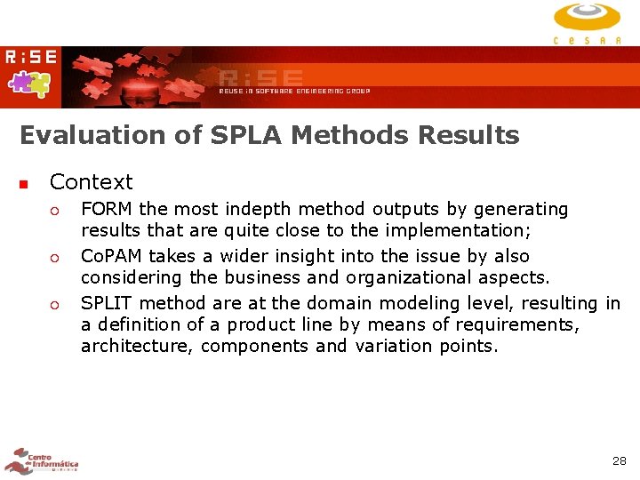 Evaluation of SPLA Methods Results Context FORM the most indepth method outputs by generating Evaluation of SPLA Methods Results Context FORM the most indepth method outputs by generating