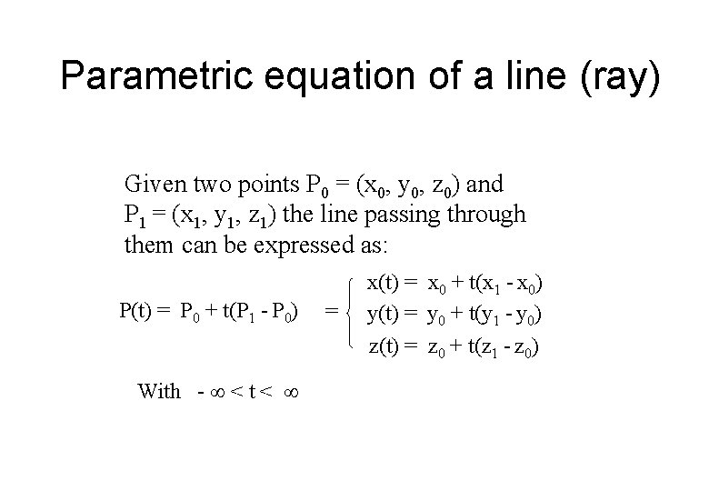 Points Vectors Lines Spheres And Matrices Overview Points