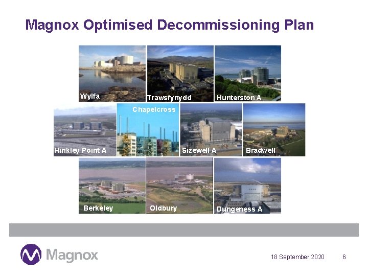 Magnox Optimised Decommissioning Plan Wylfa Trawsfynydd Hunterston A Chapelcross Hinkley Point A Berkeley Sizewell