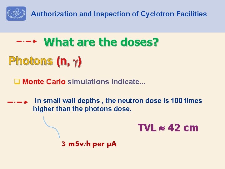 Authorization and Inspection of Cyclotron Facilities What are the doses? Photons (n, ) q