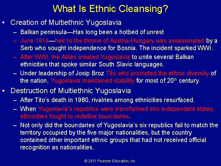 What Is Ethnic Cleansing? • Creation of Multiethnic Yugoslavia – Balkan peninsula—Has long been What Is Ethnic Cleansing? • Creation of Multiethnic Yugoslavia – Balkan peninsula—Has long been