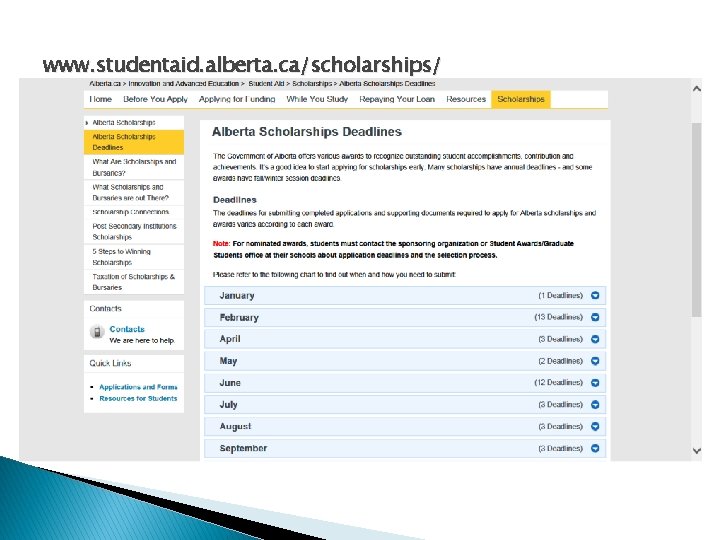 www. studentaid. alberta. ca/scholarships/ 