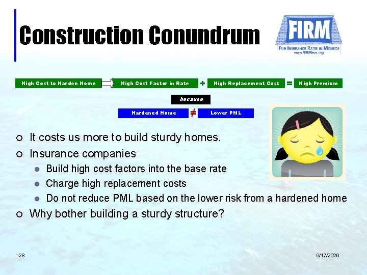 Construction Conundrum High Cost to Harden Home + High Cost Factor in Rate High