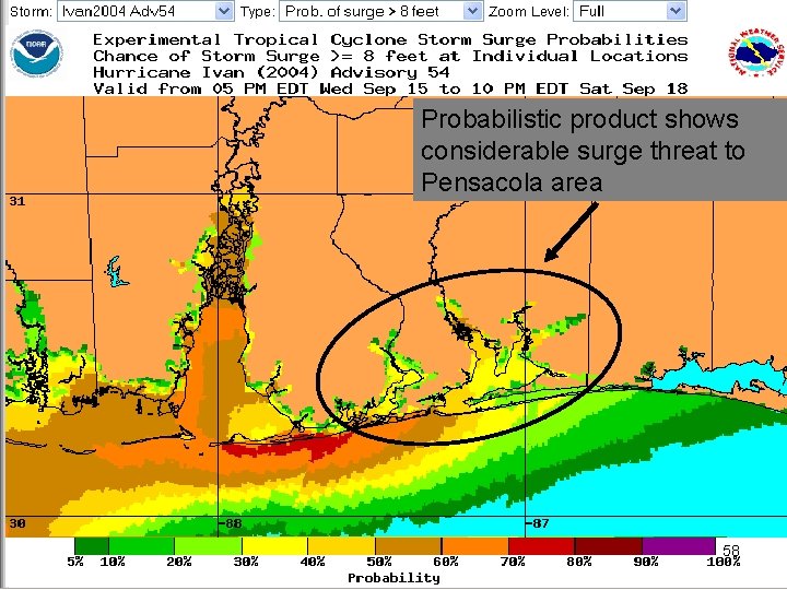 Probabilistic product shows considerable surge threat to Pensacola area 58 