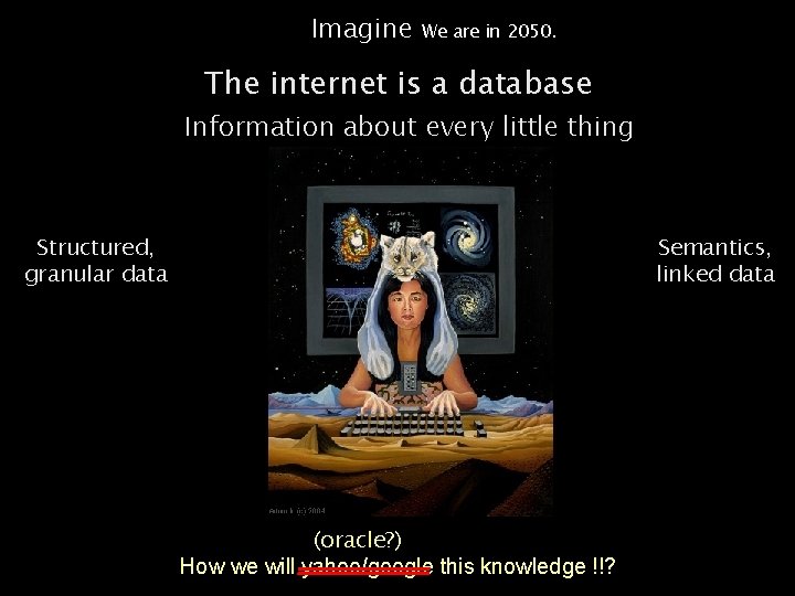 Introduction to Information Retrieval Imagine We are in 2050. The internet is a database