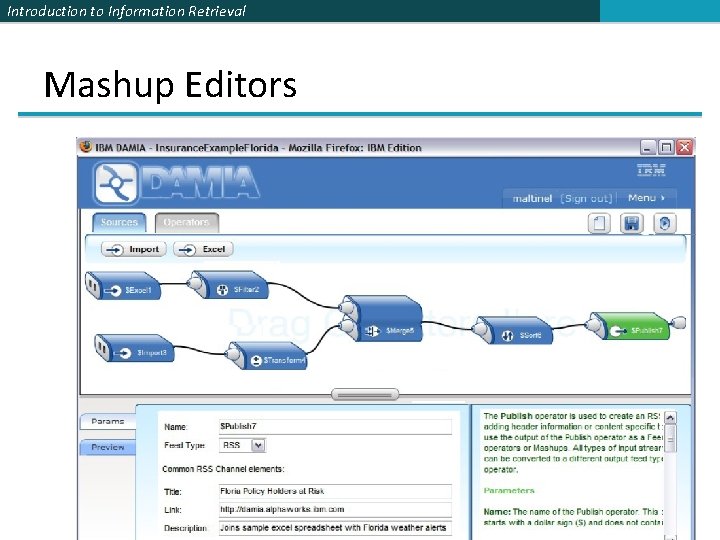 Introduction to Information Retrieval Mashup Editors 