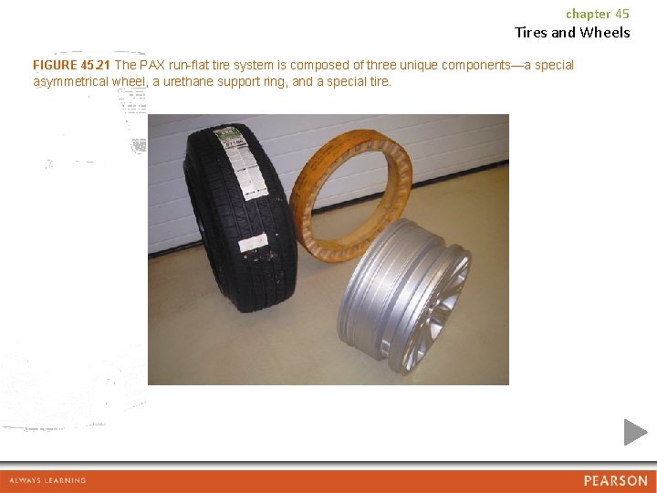 chapter 45 Tires and Wheels FIGURE 45. 21 The PAX run-flat tire system is