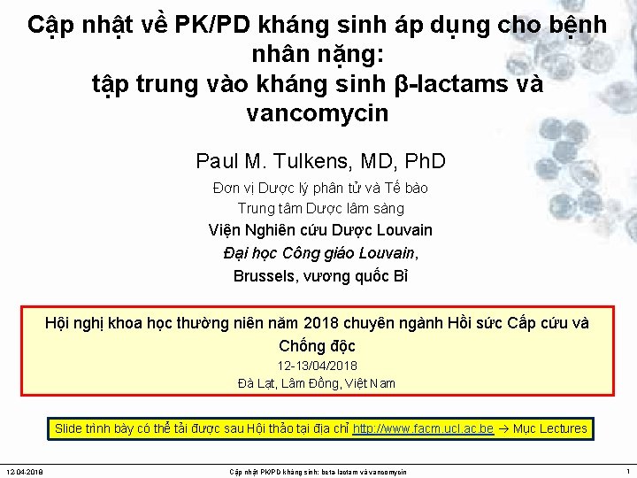 Cập nhật về PK/PD kháng sinh áp dụng cho bệnh nhân nặng: tập trung