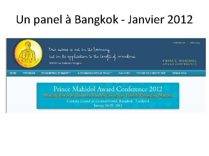 Un panel à Bangkok - Janvier 2012 18 