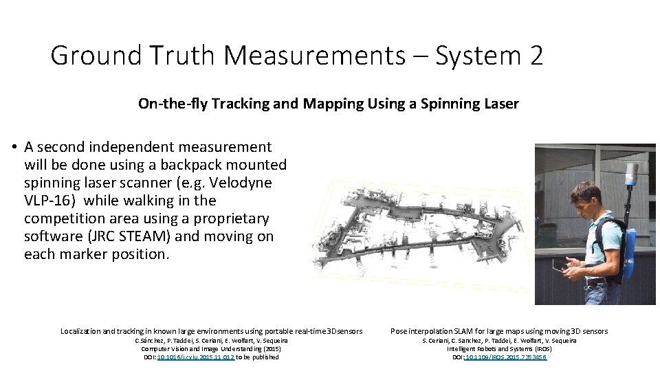 Ground Truth Measurements – System 2 On-the-fly Tracking and Mapping Using a Spinning Laser