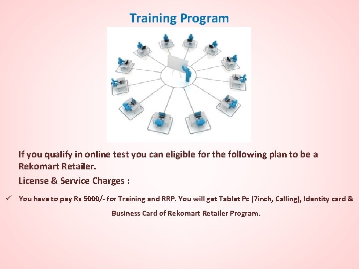 Training Program If you qualify in online test you can eligible for the following