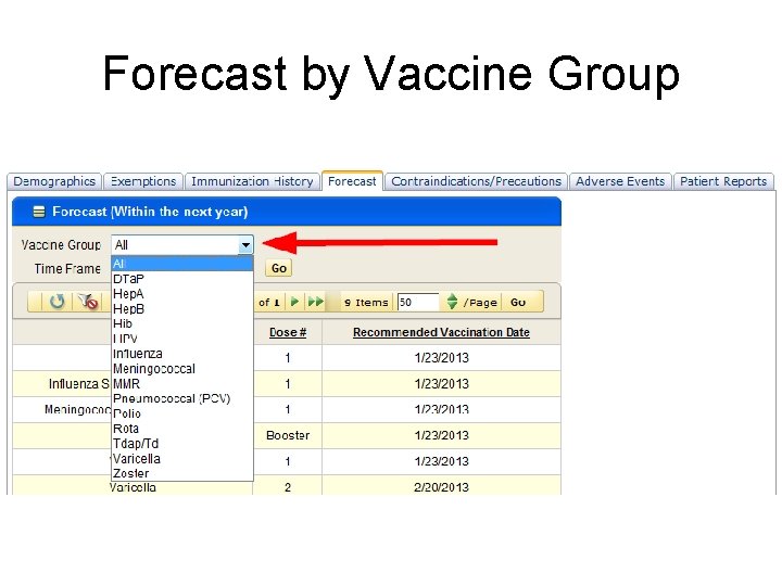 Forecast by Vaccine Group 