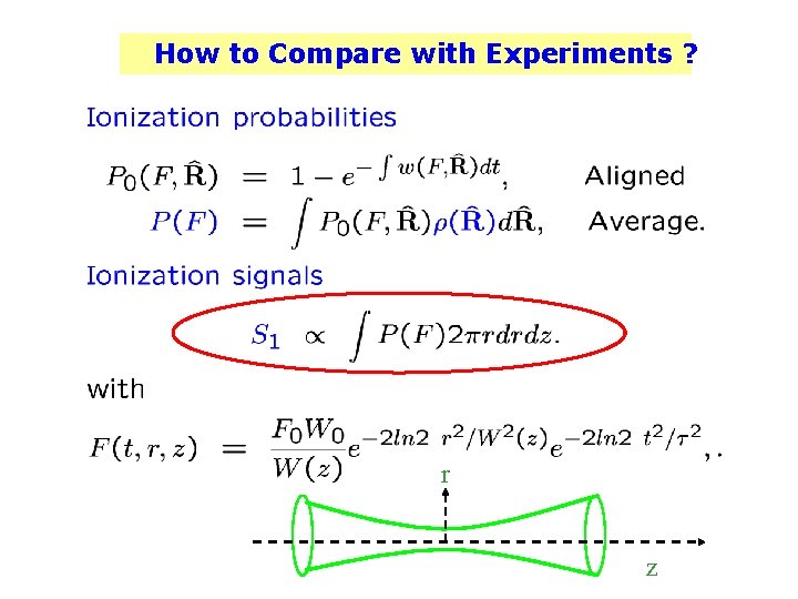 How to Compare with Experiments ? r z 