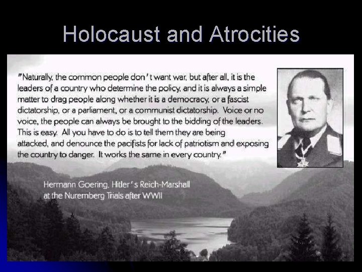 Holocaust and Atrocities l Japanese War Crimes l Nazi l War Crimes Trials l